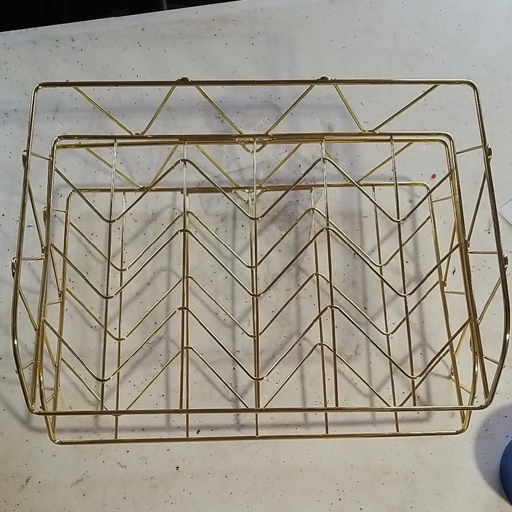 Gold Wire Storage Basket
